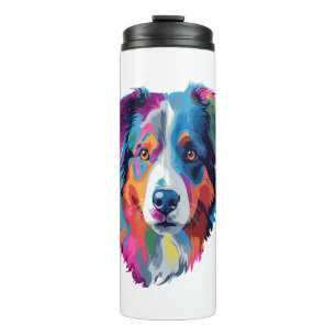 Australian Shepherd Dog Colorful Thermosbecher