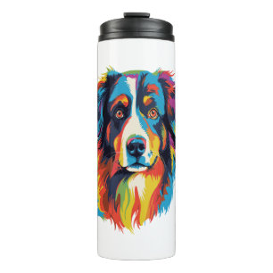 Australian Shepherd Dog Colorful Thermosbecher