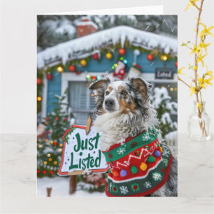 Australian Shepherd Dog Festive Realtor Christmas Karte