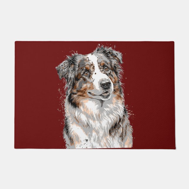 Australian Shepherd Dog Fußmatte (Vorderseite)