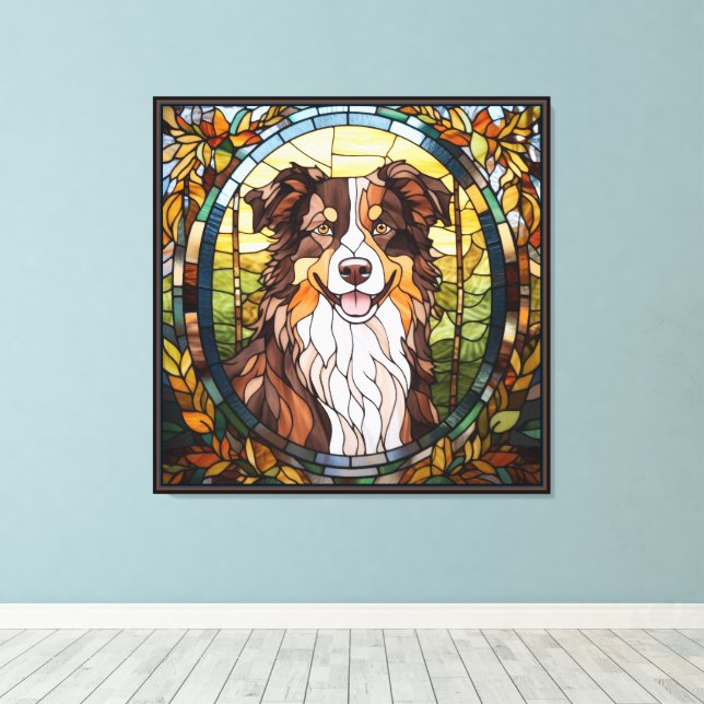 Australian Shepherd Dog Leinwanddruck (Insitu (Holzboden))