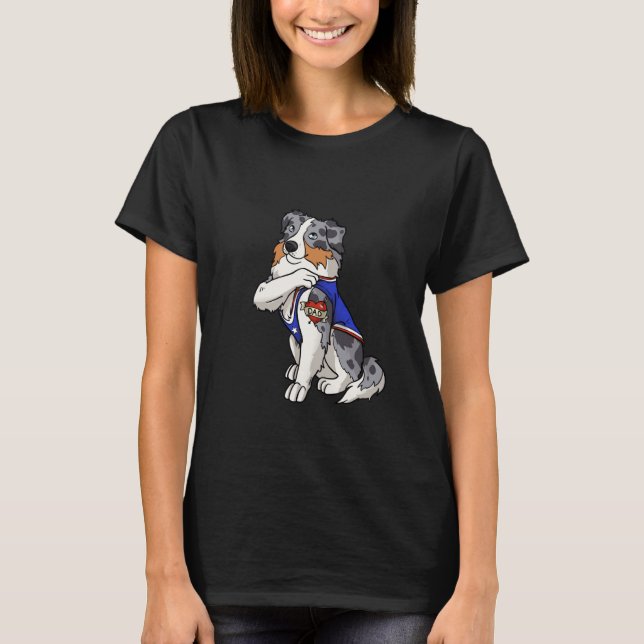 Australian Shepherd Dog Love Dad Puppy Owner T-Shirt (Vorderseite)