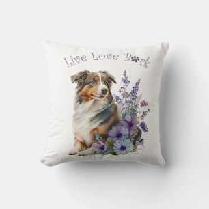 Australian Shepherd Dog Mama Floral Kissen