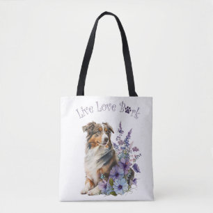 Australian Shepherd Dog Mama Floral Tasche