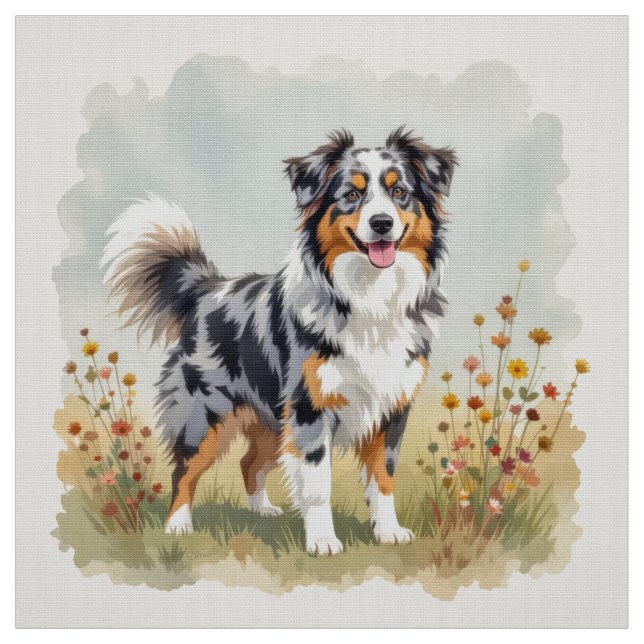 Australian Shepherd Dog Merle Long Tail Stoff (Muster)