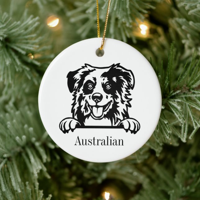 Australian Shepherd dog Personalisiert Pet Ornamen Keramik Ornament (Baum)