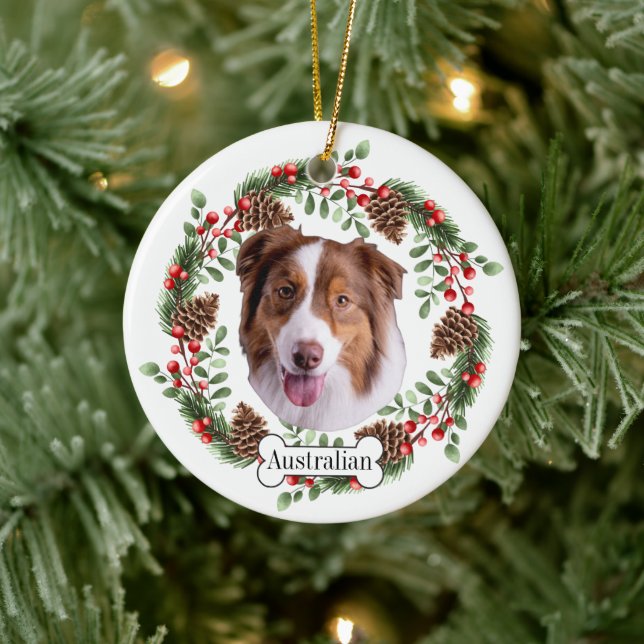 Australian Shepherd dog Personalisiert Pet Ornamen Keramik Ornament (Baum)