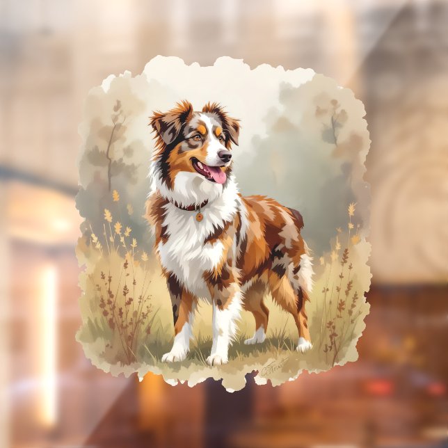 Australian Shepherd Dog Red Merle Aussie Fensteraufkleber (Blatt 2)