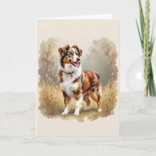 Australian Shepherd Dog Red Merle Aussie Karte