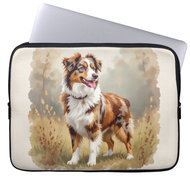 Australian Shepherd Dog Red Merle Aussie Laptopschutzhülle (Vorderseite)