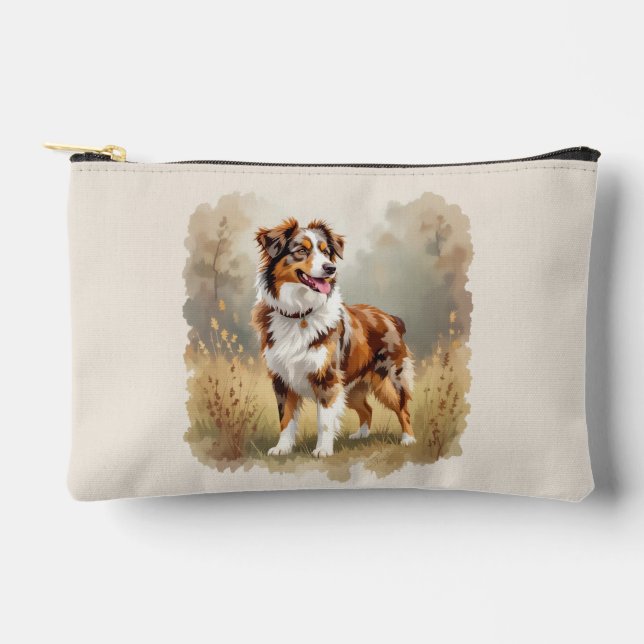 Australian Shepherd Dog Red Merle Zubehörtasche (Vorderseite)