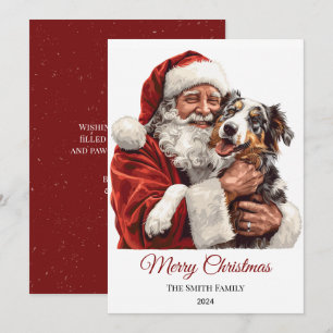 Australian Shepherd Dog Santa Claus Weihnachten