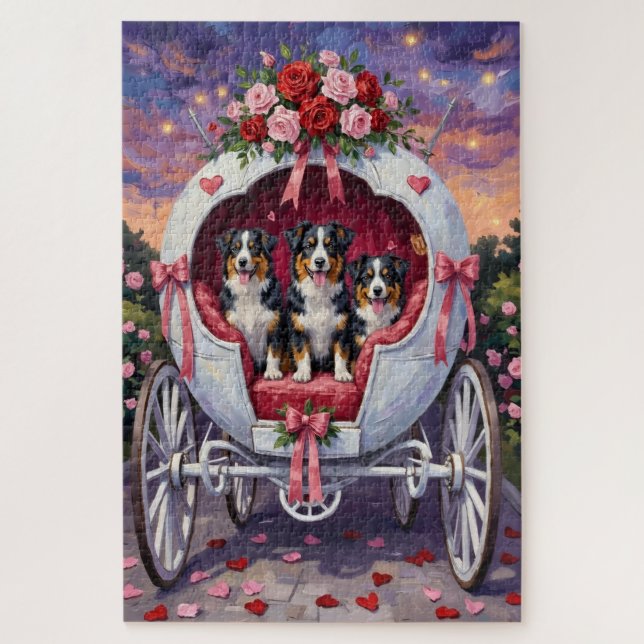 Australian Shepherd Dog Valentine's Day  (Vertikal)