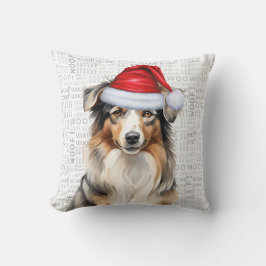 Australian Shepherd Dog Watercolor Weihnachten Kissen