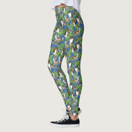 Australian Shepherd Dogs Tropical Blätter Leggings