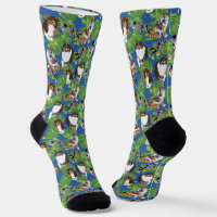 Australian Shepherd Dogs Tropical Blätter