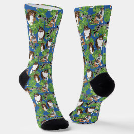 Australian Shepherd Dogs Tropical Blätter Socken