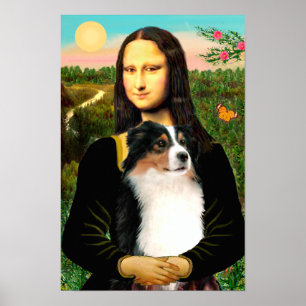 Australian Shepherd (dreifarbig) & Mona Lisa Poster
