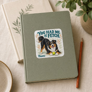Australian Shepherd Du hast mich bei Fetch Quadratischer Aufkleber
