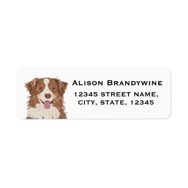 Australian Shepherd - étiquettes d'adresse de reto (Devant)