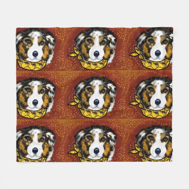 AUSTRALIAN SHEPHERD FLEECEDECKE (Vorderseite (Horizontal))