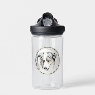 Australian Shepherd Gemälde - Originale Hunde Kuns Trinkflasche