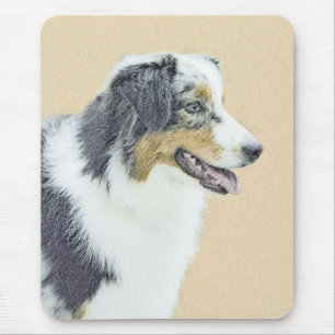 Australian Shepherd Gemälde - Originale Hundekunst Mousepad