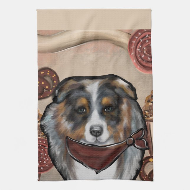 AUSTRALIAN SHEPHERD GESCHIRRTUCH (Vertikal)