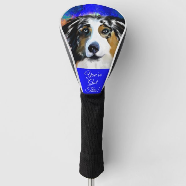 AUSTRALIAN SHEPHERD GOLF HEADCOVER (Vorderseite)