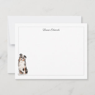 Australian Shepherd Gray Border Personalisiert Mitteilungskarte