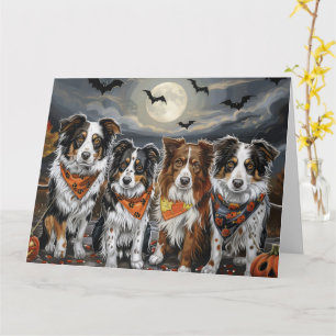 Australian Shepherd Halloween Spooky Karte
