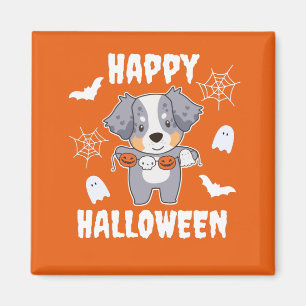 Australian Shepherd Happy Halloween Dog Costume Magnet