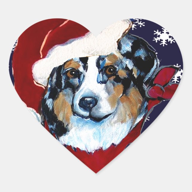 AUSTRALIAN SHEPHERD Herz-Aufkleber (Vorderseite)