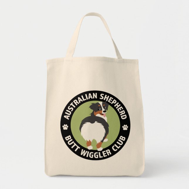 Australian Shepherd Hintern Wiggler Club (Tricolor Tragetasche (Vorne)