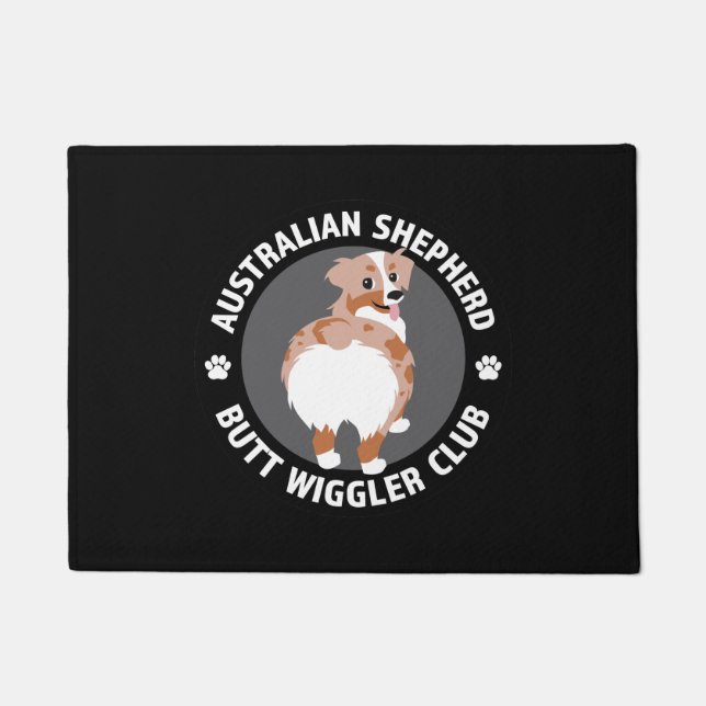 Australian Shepherd Hintern Wigglers Club - Red Me Fußmatte (Vorderseite)