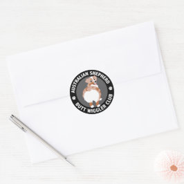 Australian Shepherd Hintern Wigglers Club - Red Me Runder Aufkleber