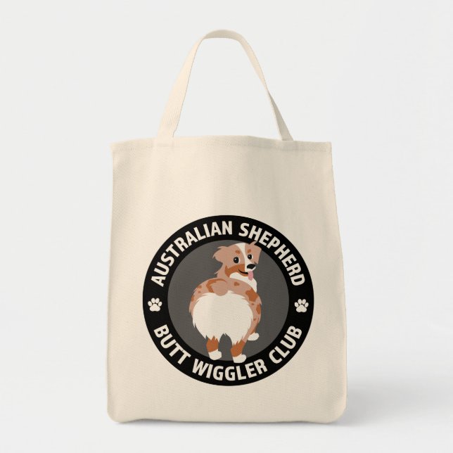 Australian Shepherd Hintern Wigglers Club - Red Me Tragetasche (Vorne)
