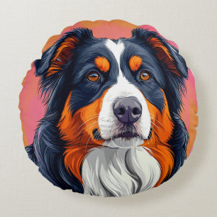🐶 Australian Shepherd Hund Rund Dekor 🏡 Rundes Kissen
