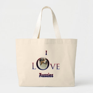 Australian Shepherd I Liebe Jumbo Stoffbeutel