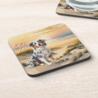 Australian Shepherd in a Beach Cove Getränkeuntersetzer