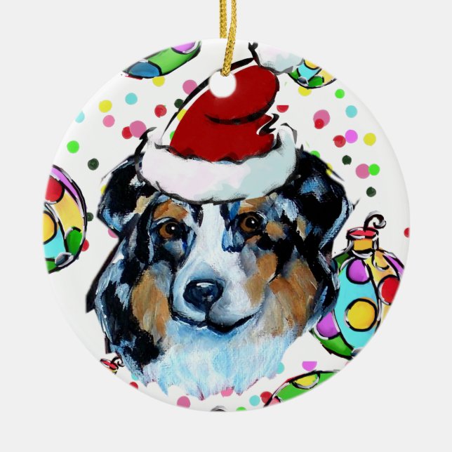 AUSTRALIAN SHEPHERD KERAMIKORNAMENT (Vorne)