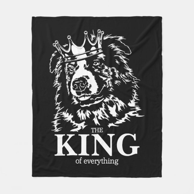 Australian Shepherd King of Everything dog dad Fleecedecke (Vorderseite)