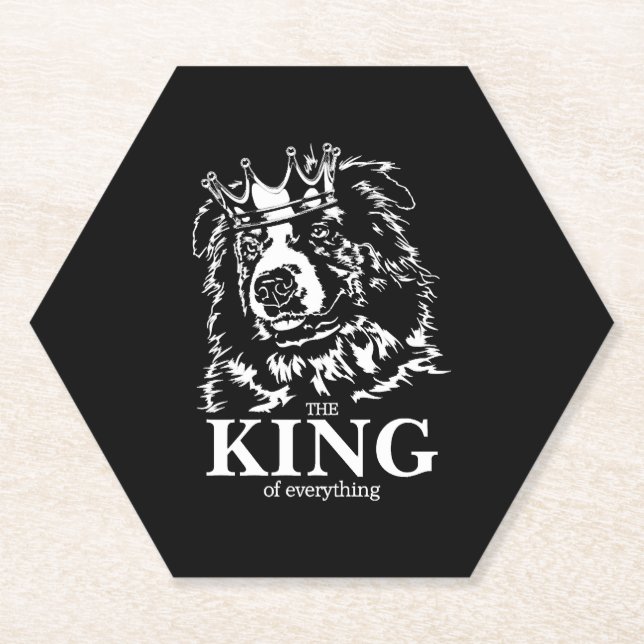 Australian Shepherd King of Everything dog dad Untersetzer (Vorderseite)