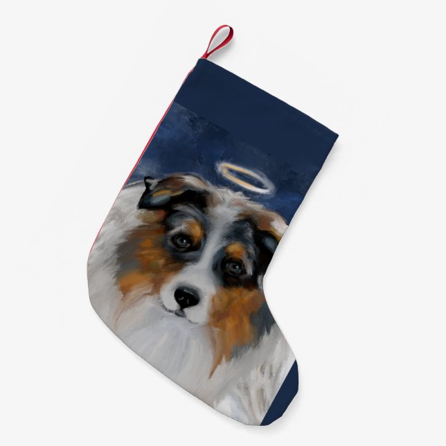 Australian Shepherd Kleiner Weihnachtsstrumpf (Vorderansicht (hängend))