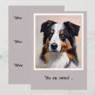 Australian Shepherd Kopf -  Einladung