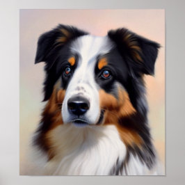 Australian Shepherd Kopf - Poster