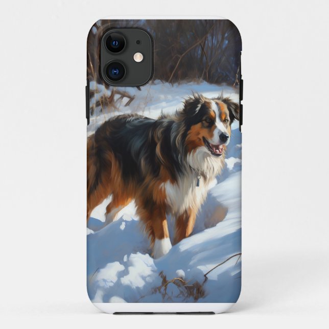 Australian Shepherd Let It Snow Christmas Case-Mate iPhone Hülle (Rückseite)