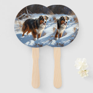 Australian Shepherd Let It Snow Christmas Fächer