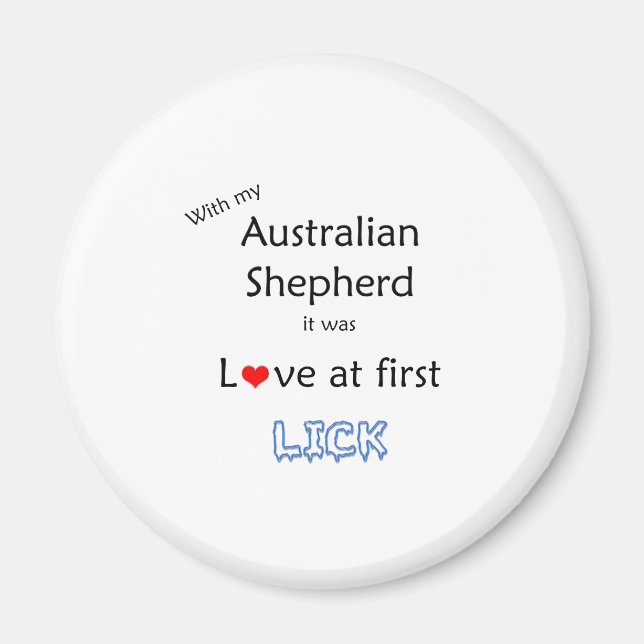 Australian Shepherd Lick Design Magnet (Vorne)
