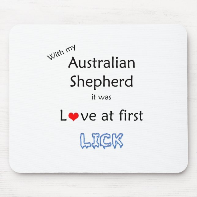 Australian Shepherd Lick Design Mousepad (Vorne)